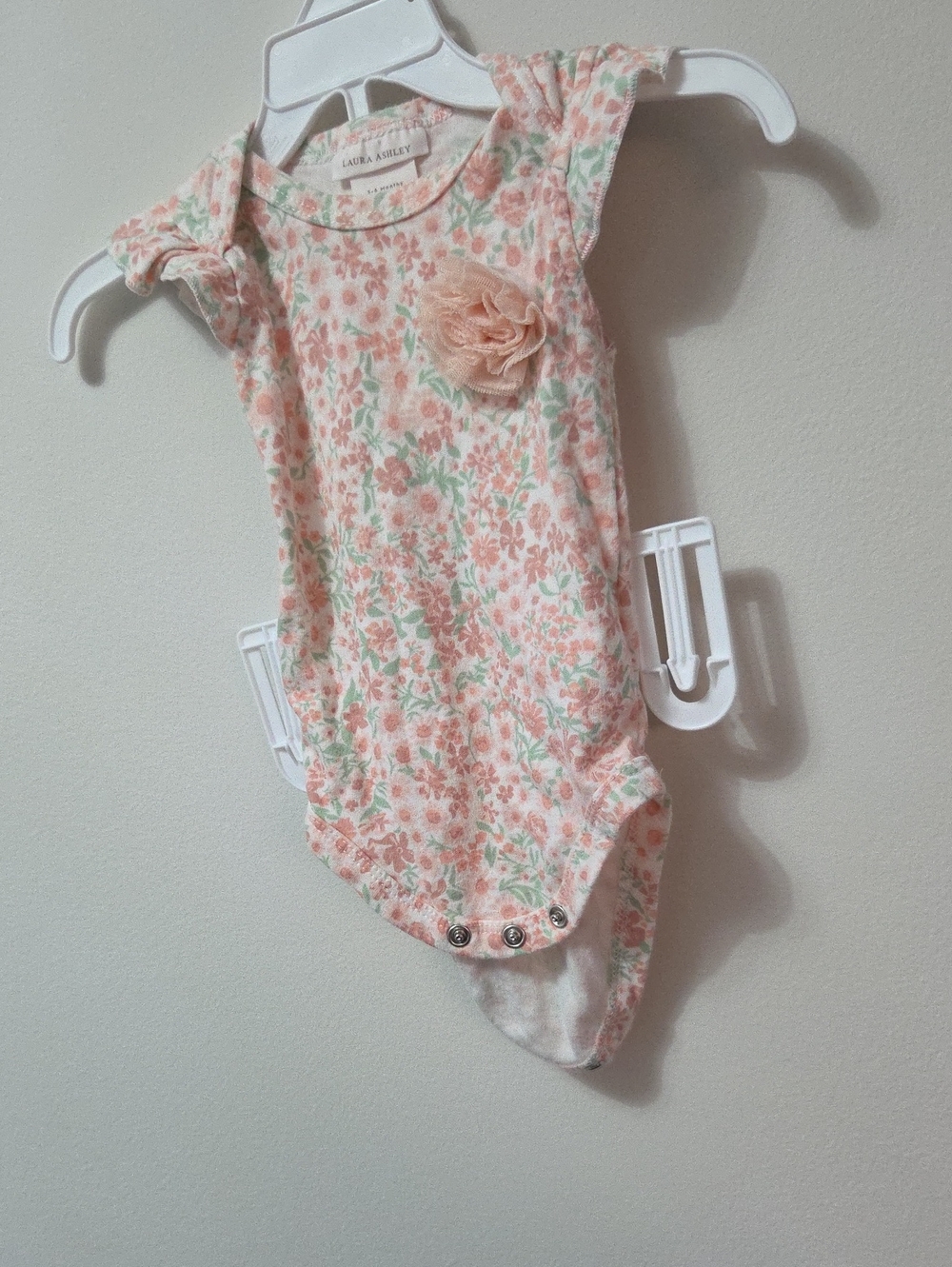 Laura Ashley Peach and Mint Floral Infant Bodysuit